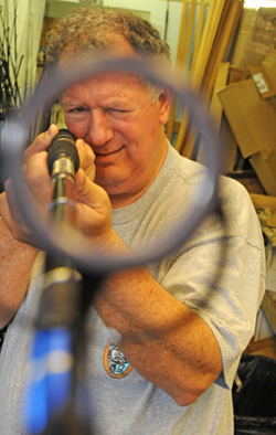A master rod designer, Berry has made a red, white and blue rod for former President George Bush Sr.